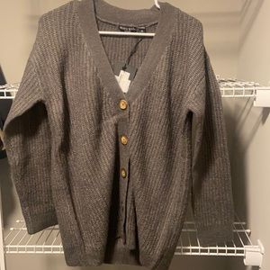 NWT * Brave Soul Charcoal Button Up Cardigan in Size XS